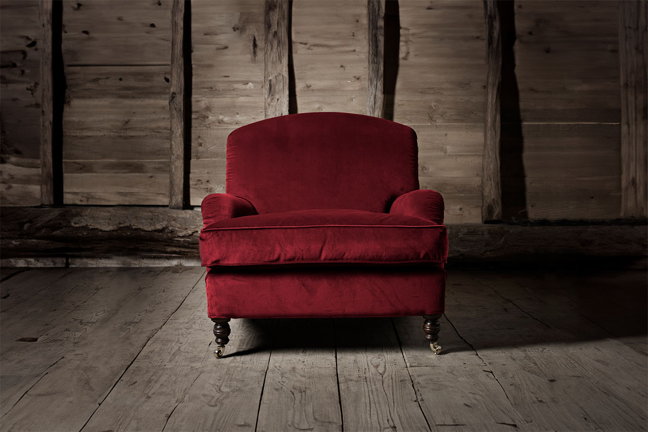 John Bentley Ruby Red Velvet Chair