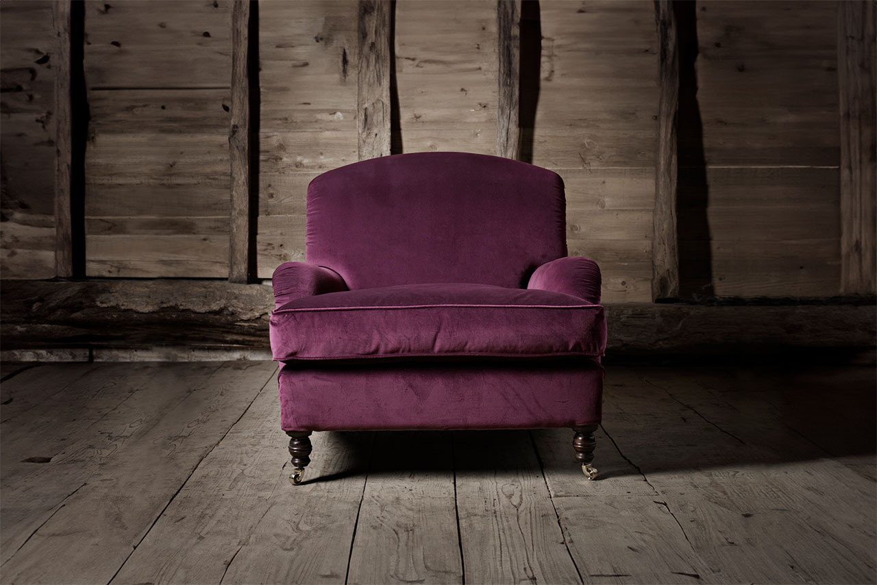 John Bentley Lavender Purple Pink Velvet Chair