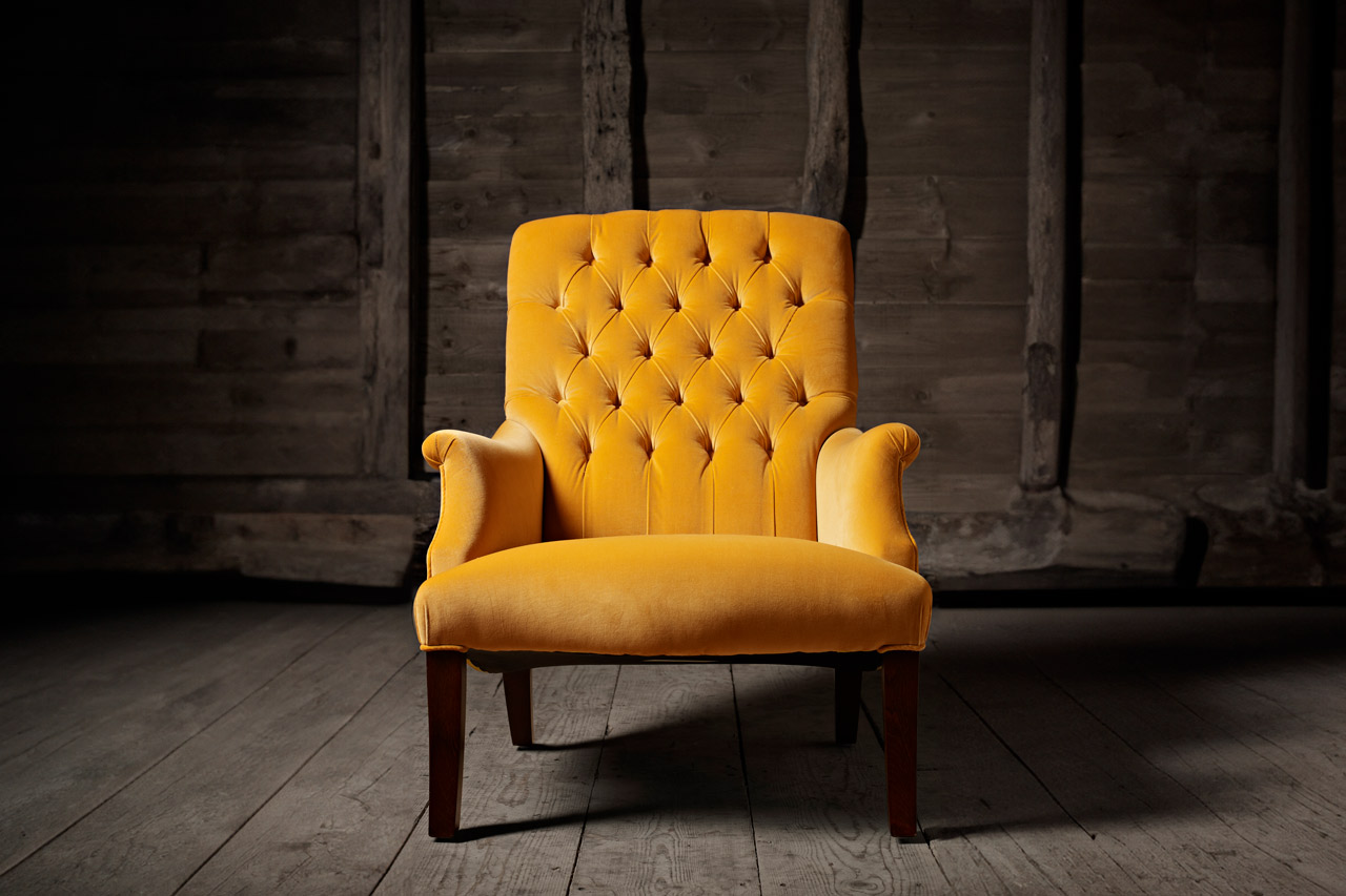 William Spooner chesterfield chair with graceful silhouette and understated elegance