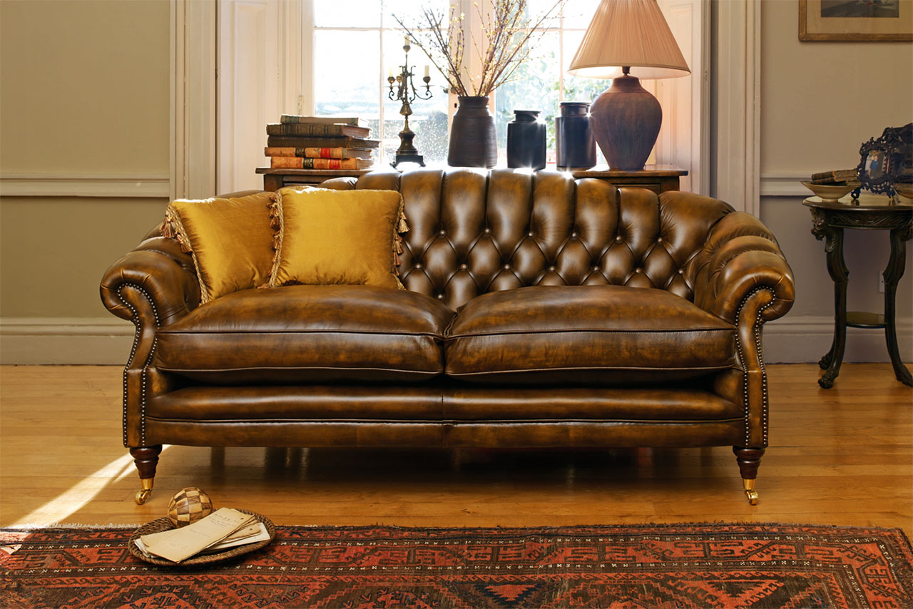 Bradwell Chesterfield 2 Seater sofa in gold