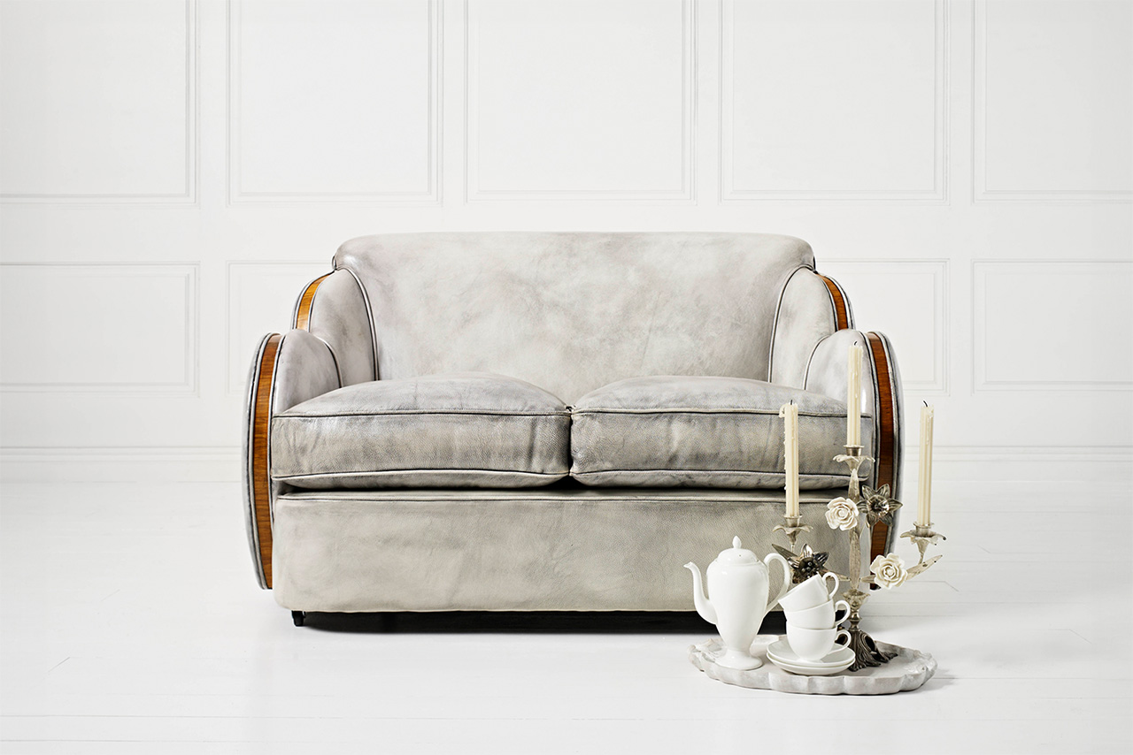 Cloud Hand-Coloured White Leather Sofa