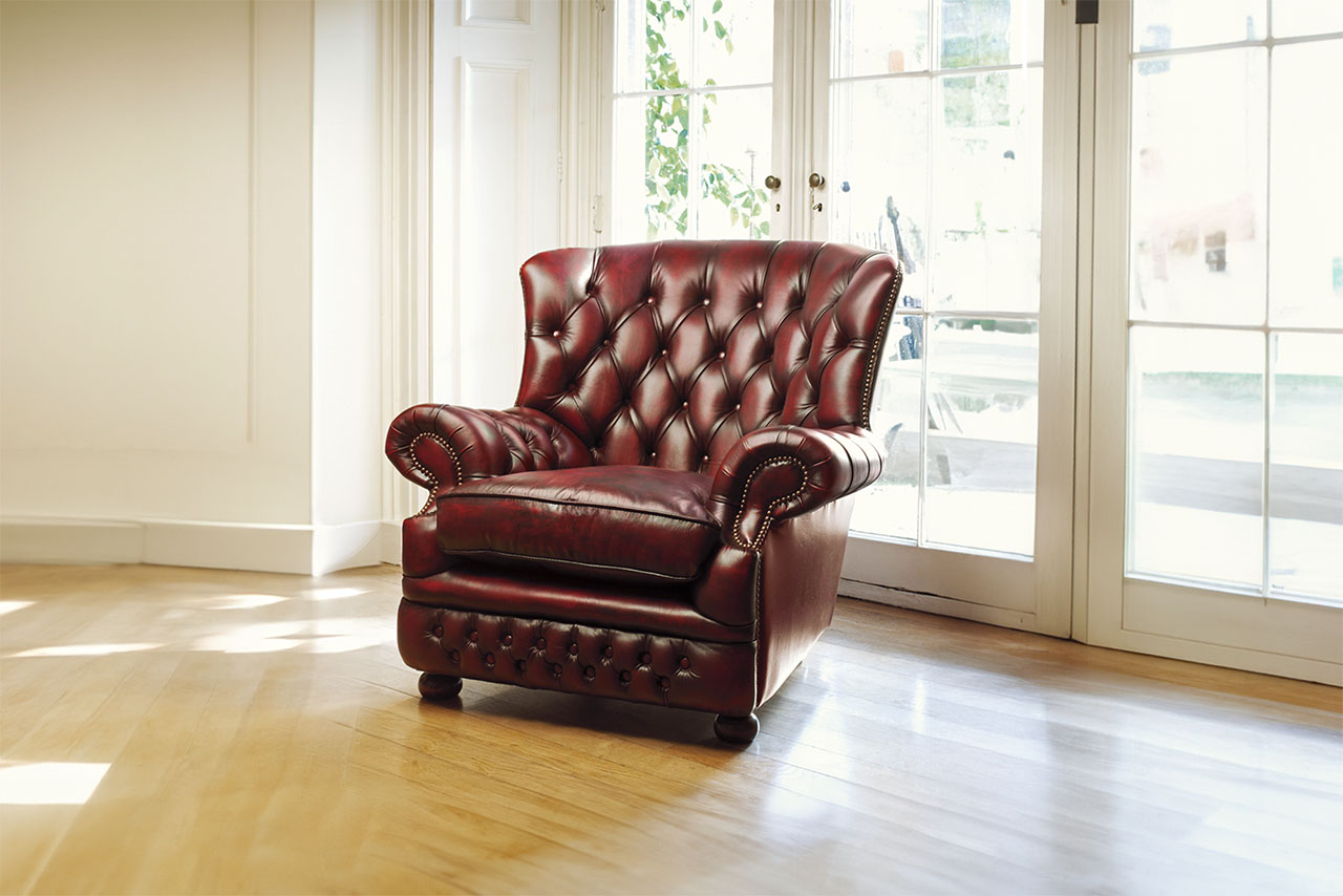 Howland Classic Red Antiqued Leather Chair