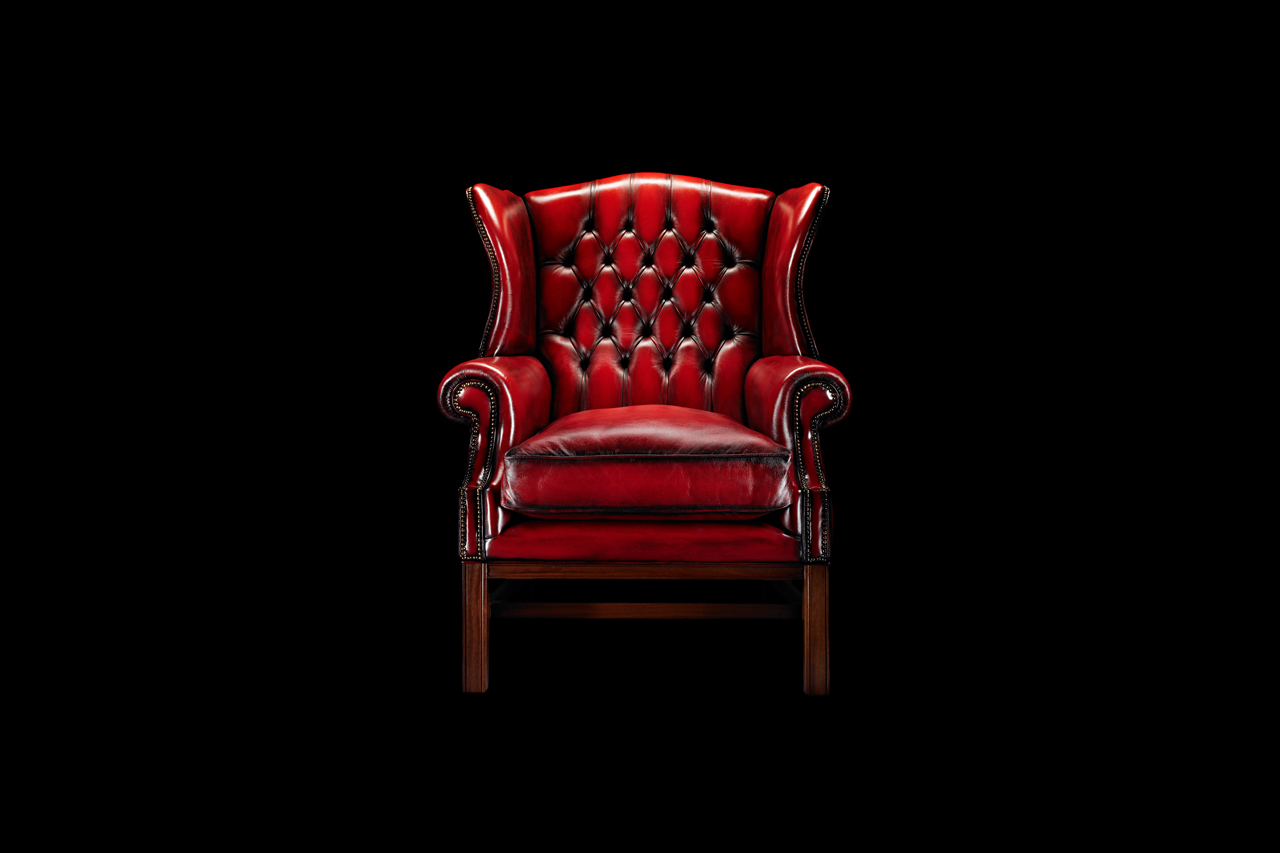 John Stuart Mill Hand-Coloured Red Leather Chair