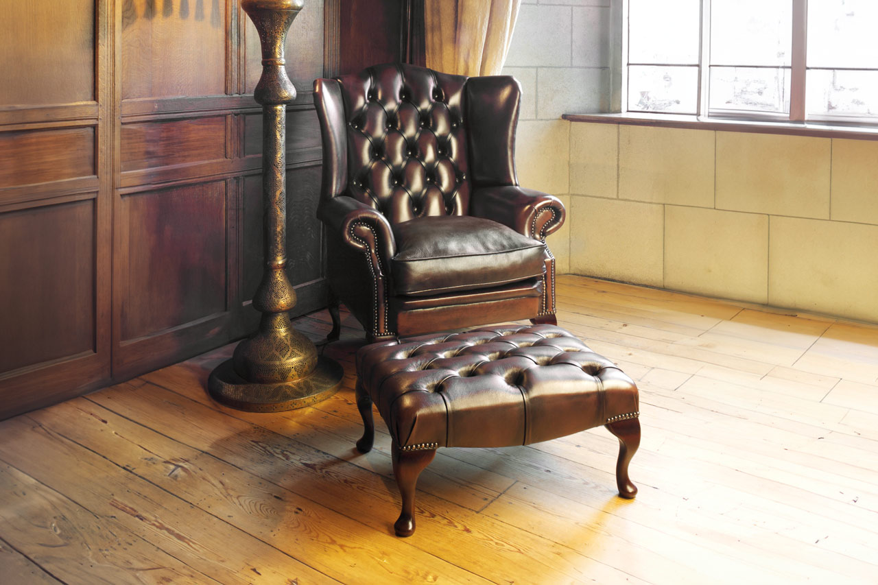 Stamford wingback chesterfield chair with classic high back and traditional detailing