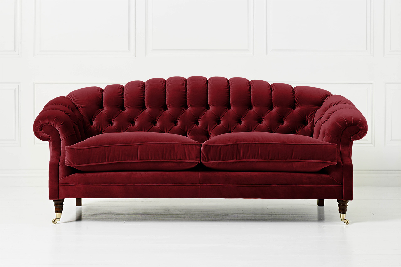 Bradwell Red Velvet Chesterfield Sofa