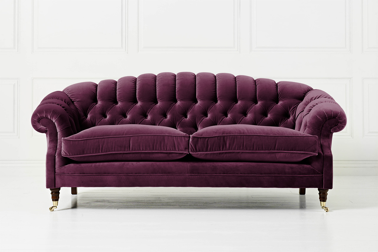 Bradwell Purple Velvet Chesterfield Sofa
