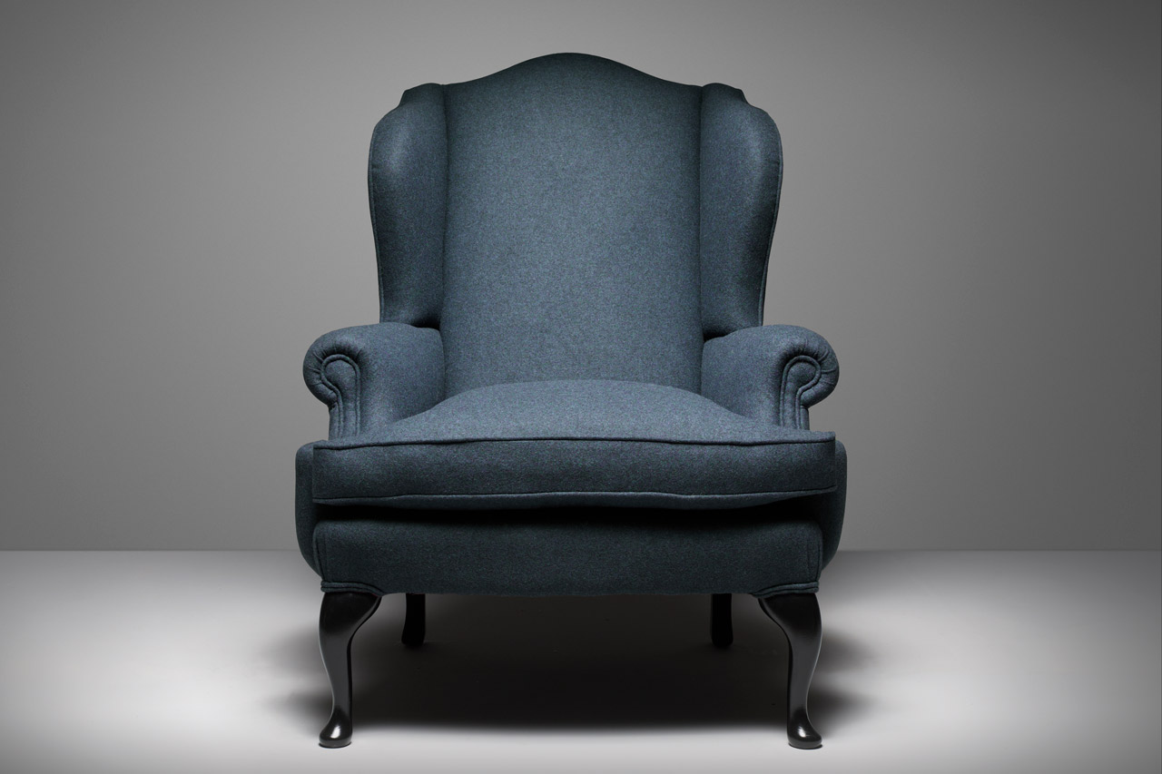 James Boswell chair with sculptural angled frame