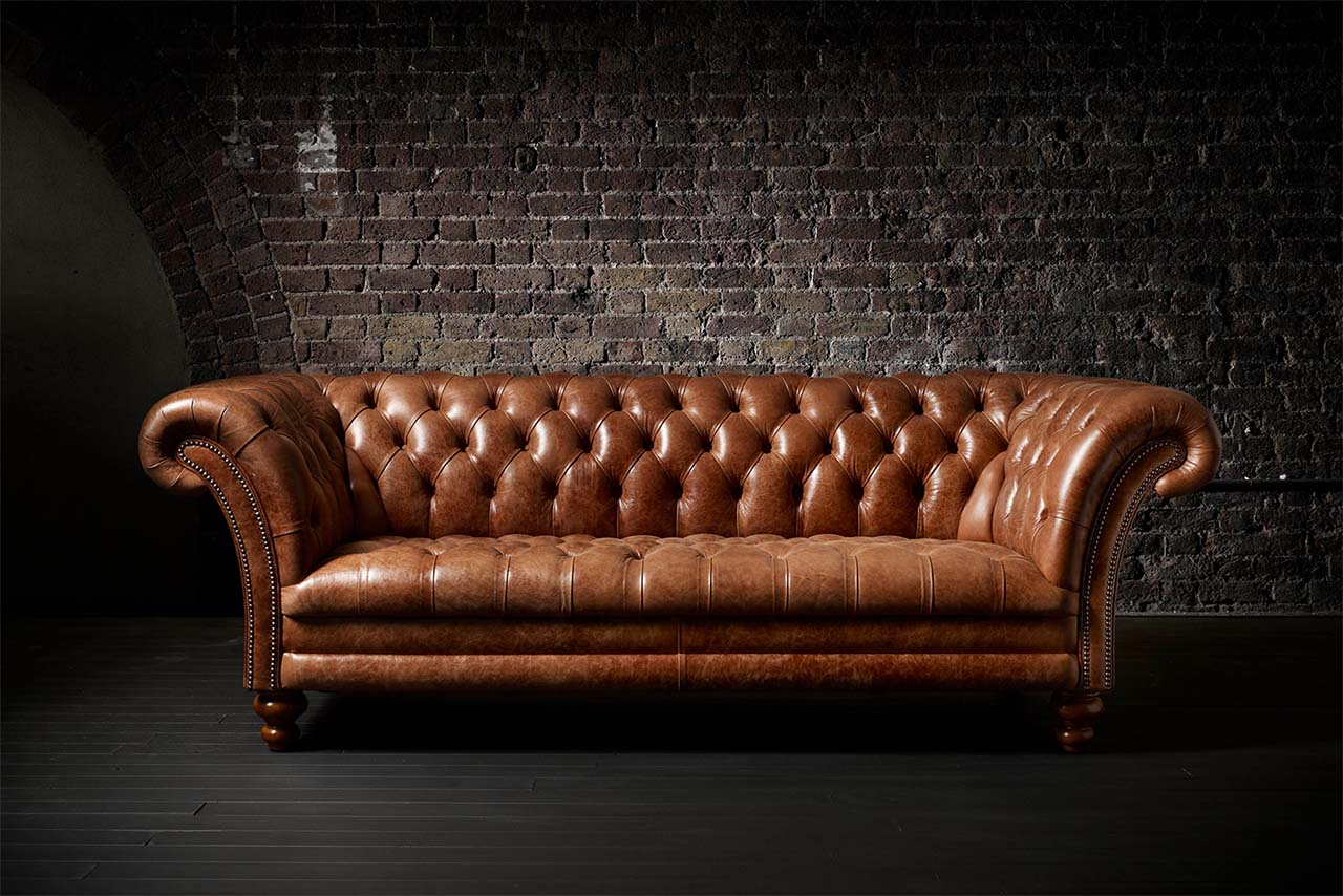 Classic Kingston Saddle Rust Brown 3 Seater Saddle Leather Sofa