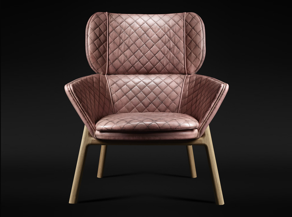 Fleming
  Howland wingback chair with handmade and hand-dyed leather upholstery