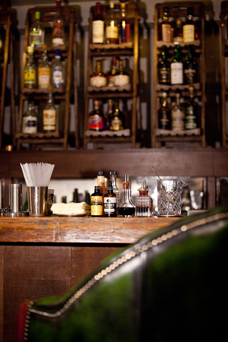 Belvedere
  barstool next to bar counter with drinks
