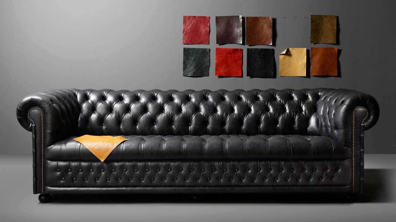 Hamilton 4 seater Black Chesterfield Sofa
