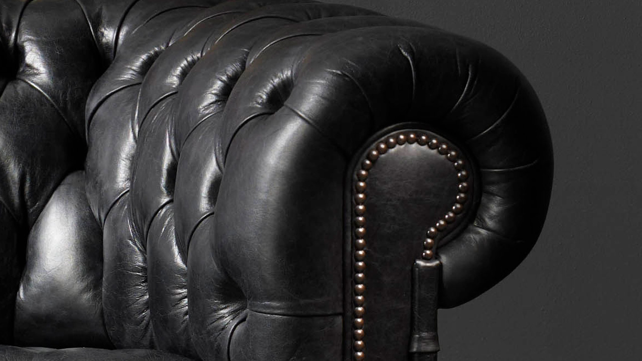 Hamilton 4 seater Black Chesterfield Sofa