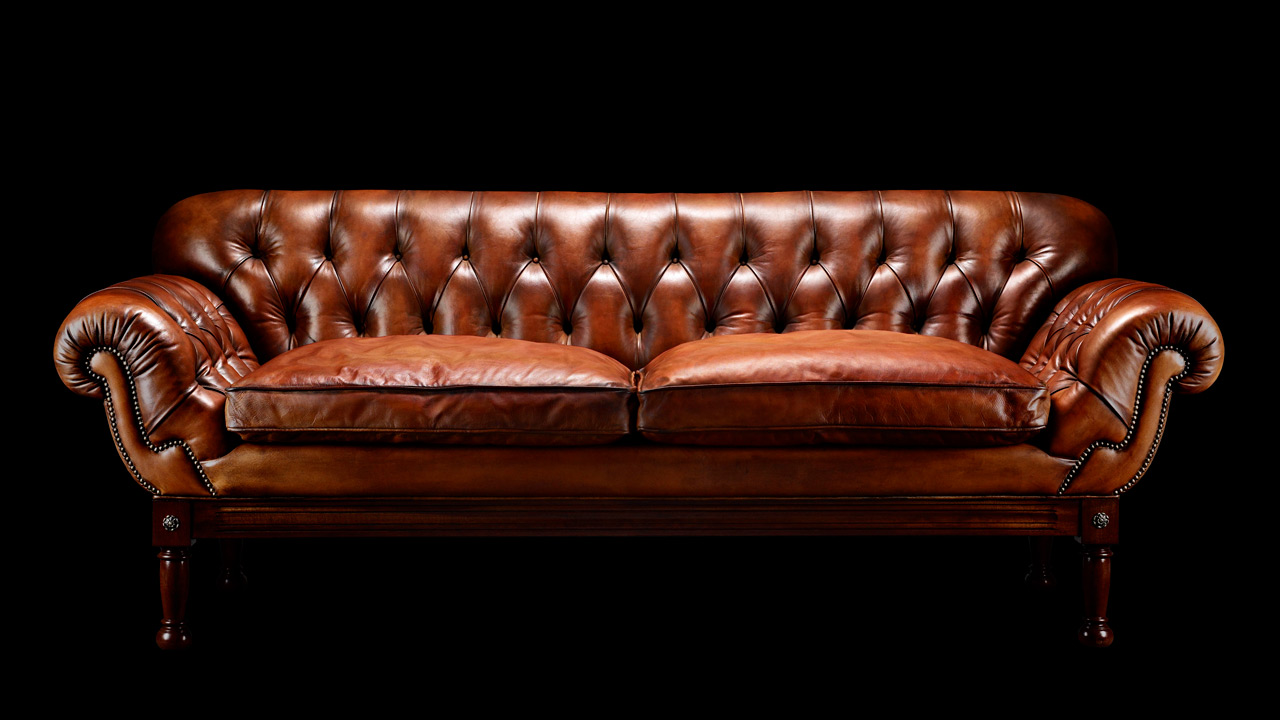 John Hawkesworth Leather Chesterfield Sofa