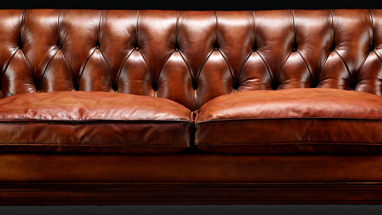 John Hawkesworth Leather Chesterfield Sofa