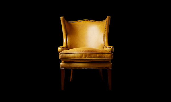 high quality leather wing back chair
