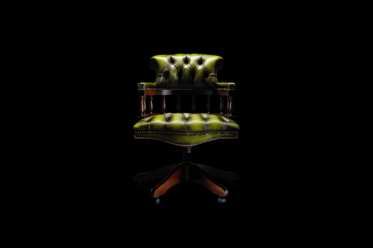 Captain heritage inspired chesterfield chair with detailed structure