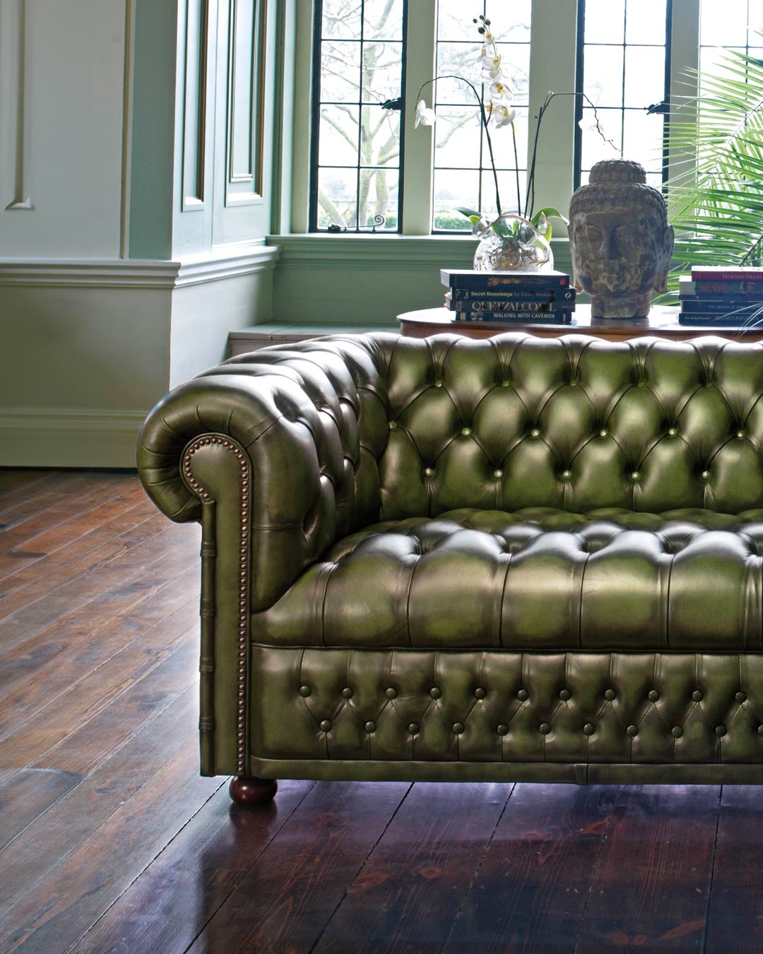 Hamilton antiqued leather Chesterfield sofa