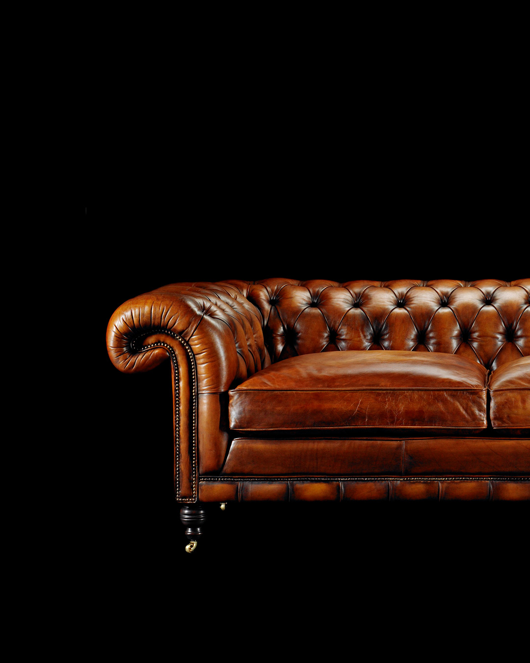 Samuel Johnson hand-coloured leather Chesterfield sofa