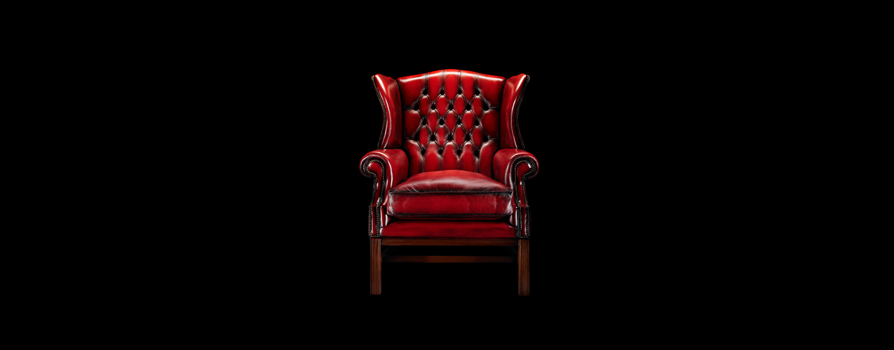 John Stuart Mill chesterfield chair with generous proportions and amplified back support