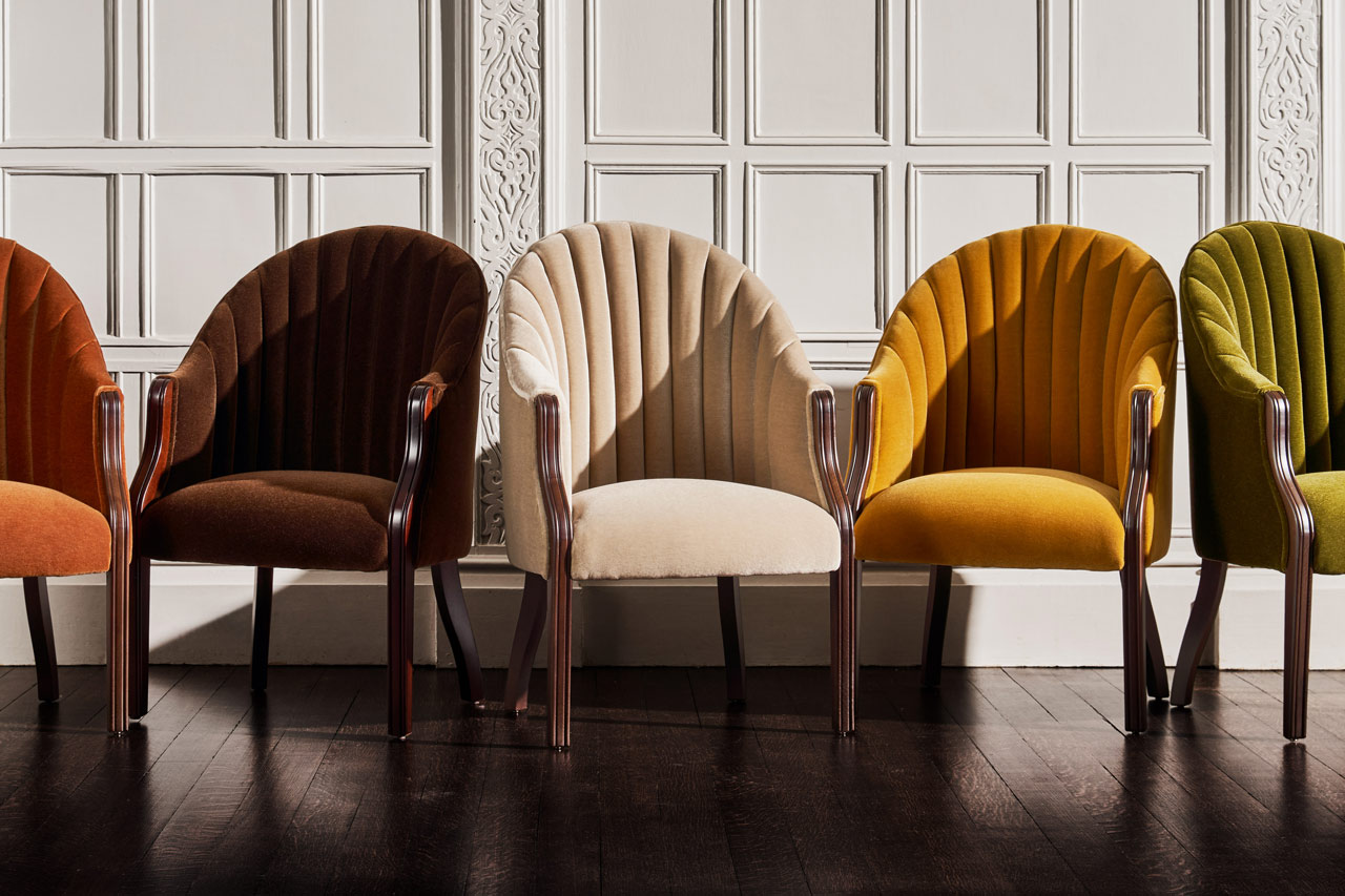 Belvedere Truffle White Mohair Chair