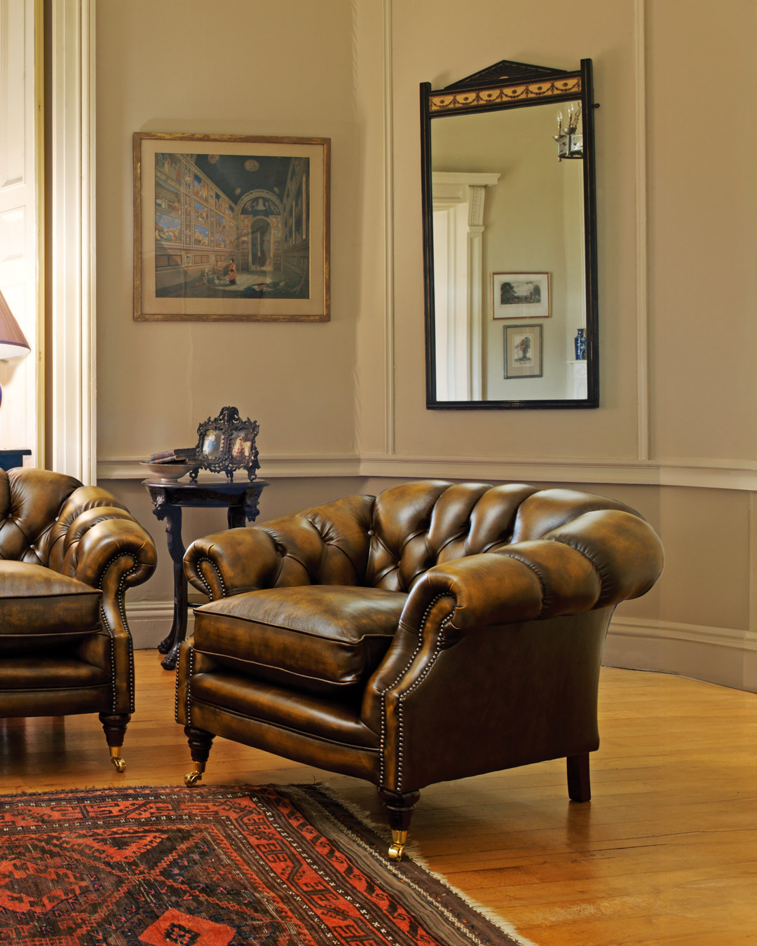 Bradwell softly sculpted chesterfield chair with gentle curves