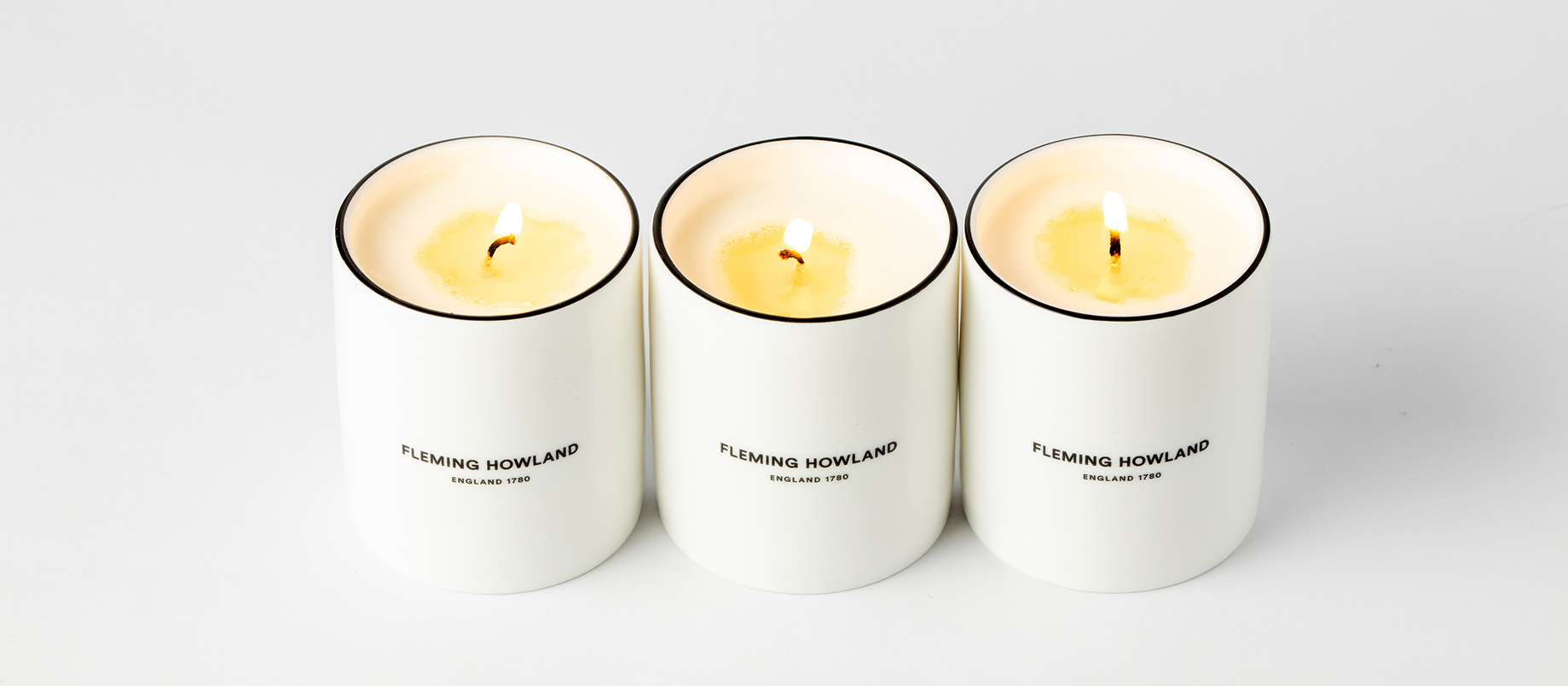 Three candles illuminating