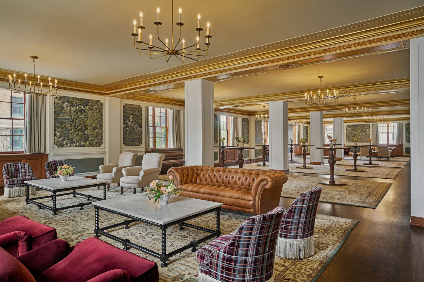 Lobby with Fleming Howland Chesterfield Sofa