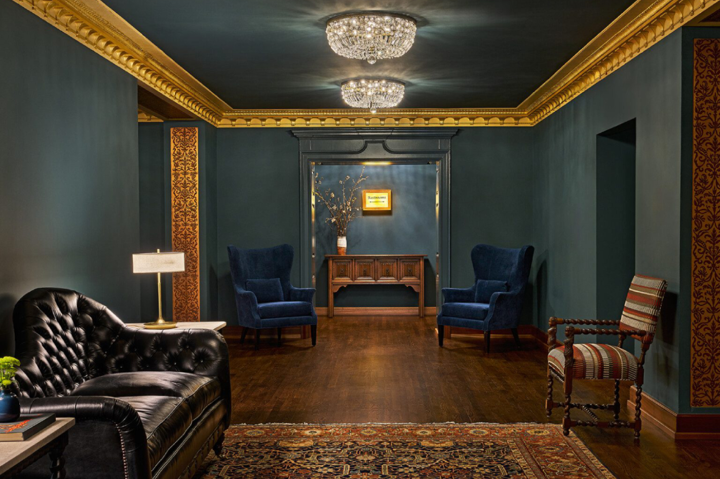 Drawing room with Fleming Howland Chesterfield sofa