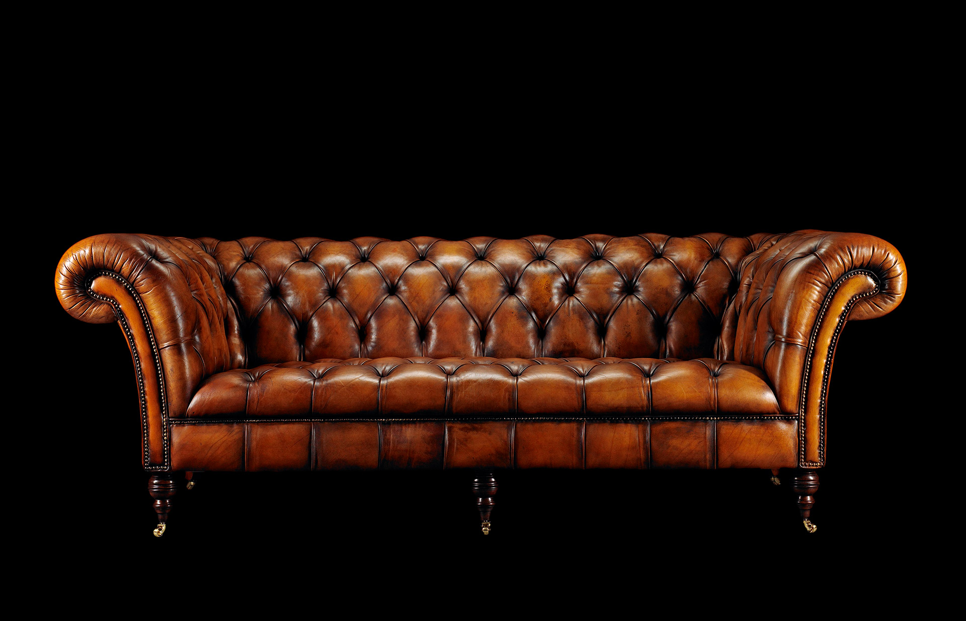 Mustang hand-coloured leather sofa